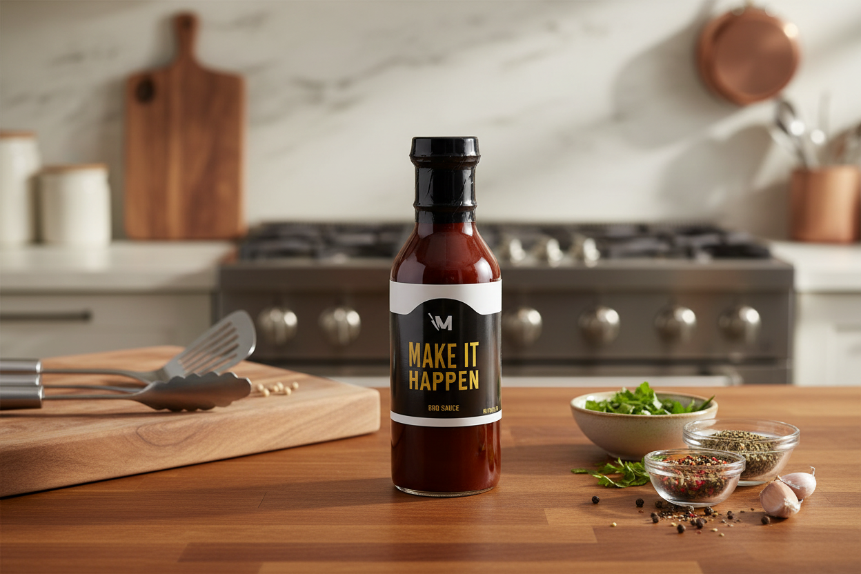 Make It Happen | BBQ Sauce - Sweet & Mildly Spicy 12 fl oz)