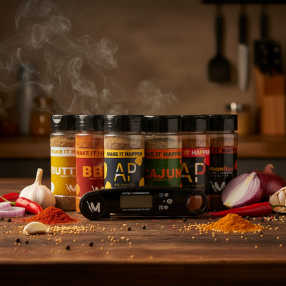 Make It Happen | 6 Seasoning Set w/ Digital Thermometer | 7 Items