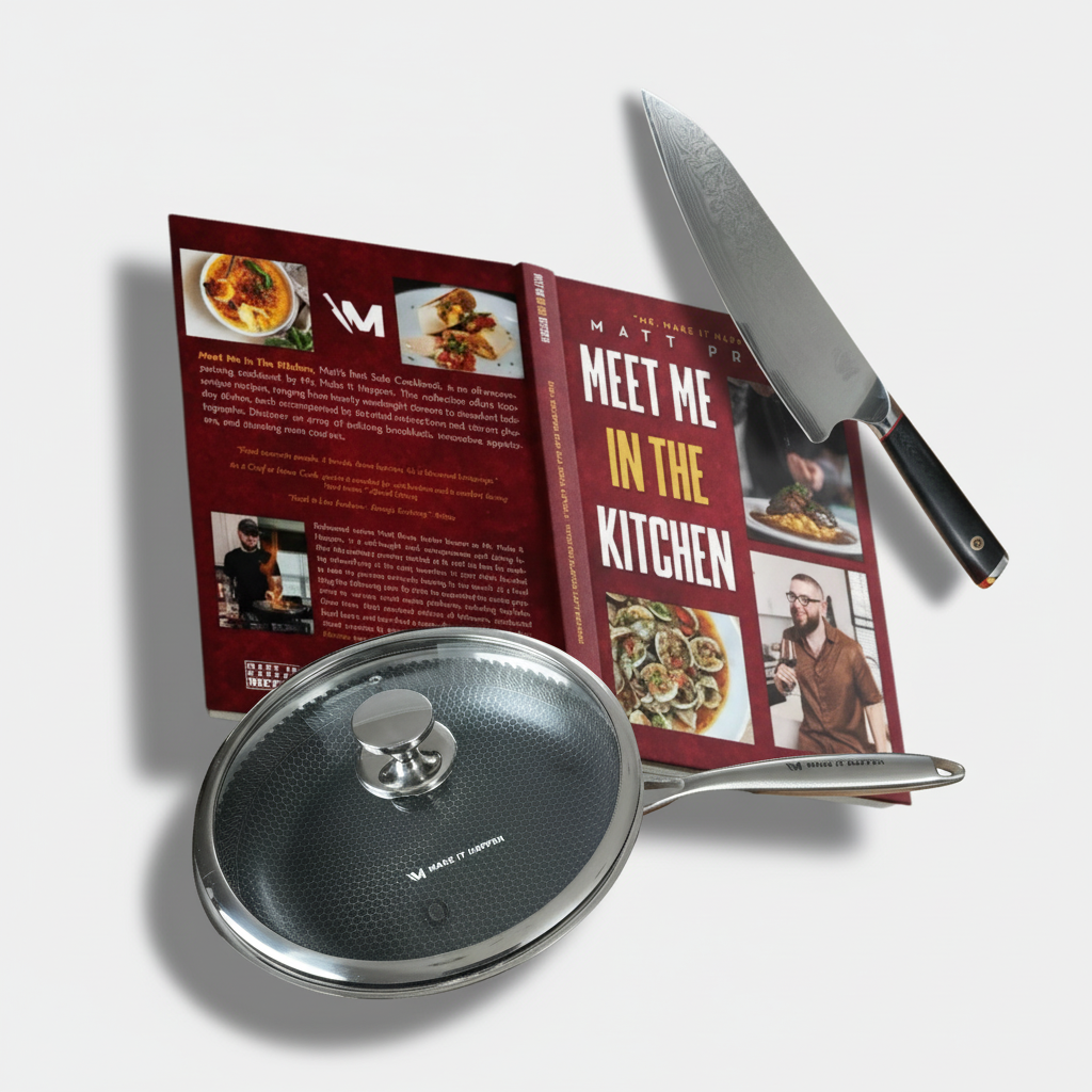 Make It Happen | Cookbook x  Full Cookware Set | 3 Items