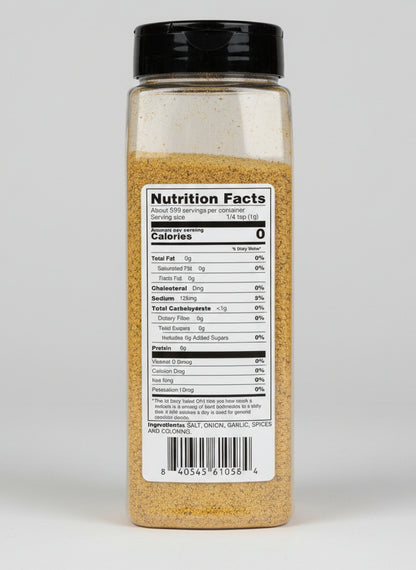 Bottle with a nutrition facts label on a textured surface